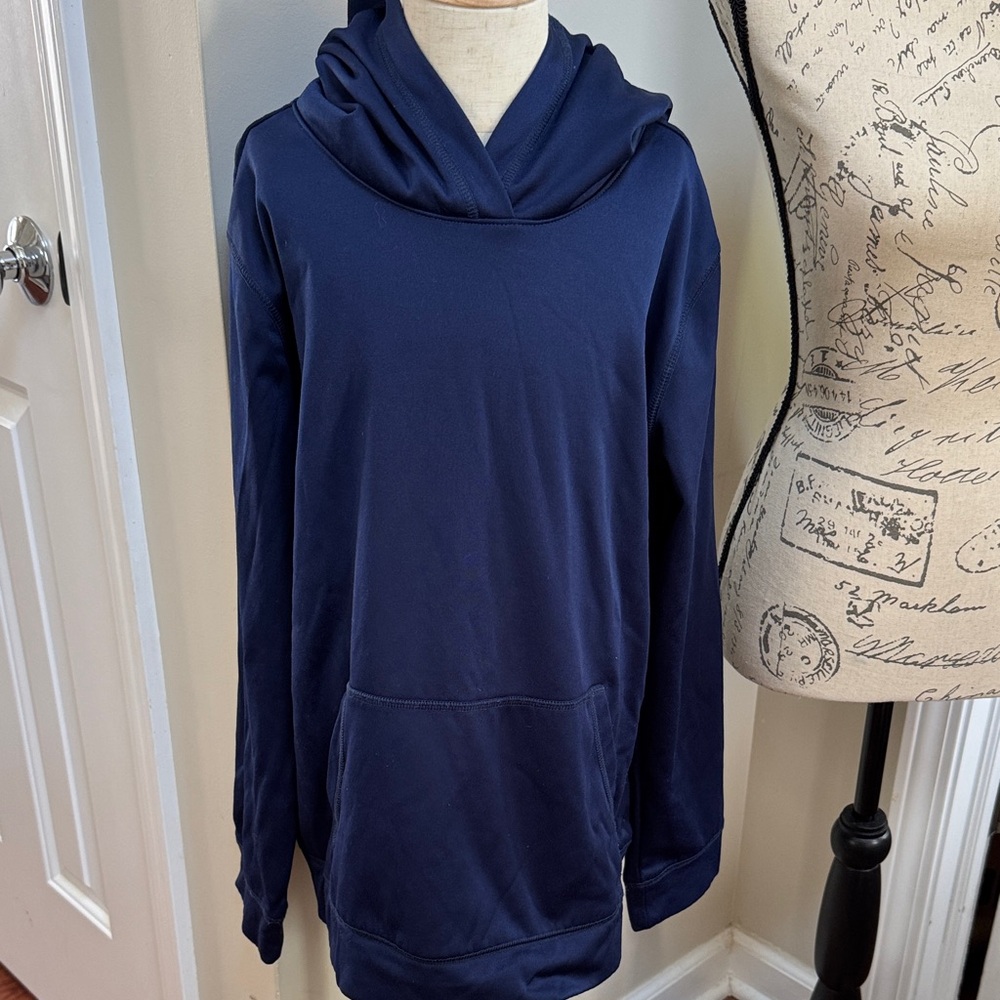 Lands' End Kids Hoodie in Performance Fabric, Navy Blue Pullover